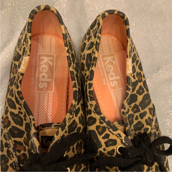 Keds Leopard Print Sneakers Canvas- Black and Tan Size 6 - Picture 5 of 6